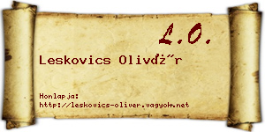 Leskovics Olivér névjegykártya