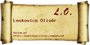 Leskovics Olivér névjegykártya