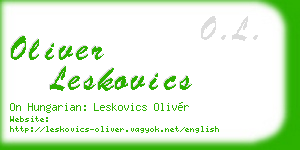 oliver leskovics business card