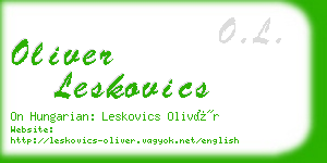 oliver leskovics business card